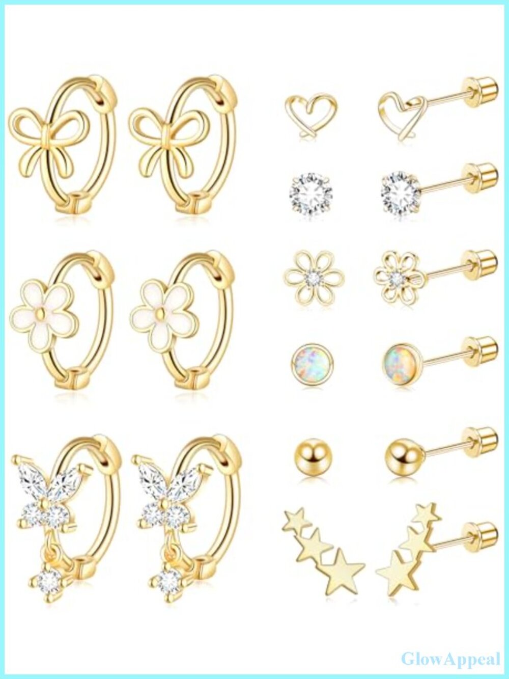 Hypoallergenic Surgical Stainless Steel Stud & Hoop Earrings for Girls Women